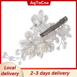 [COD] AqToCna Ship within 24 hours Bridal Crystal Pearl Flower Hair Clip Hair Jewelry Wedding Hair Accessory Luxury