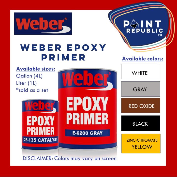 WEBER EPOXY PRIMER with Catalyst (sold as a set in colors Gray