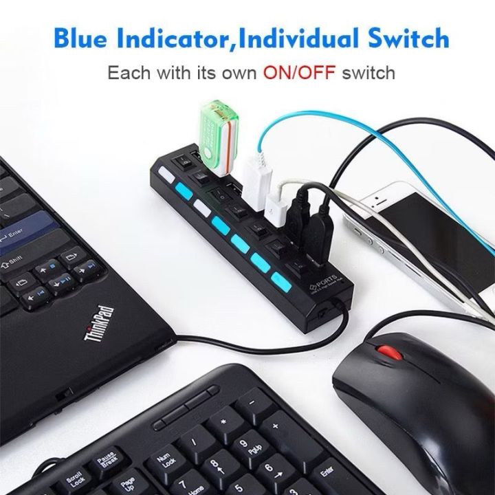 Usb%203.0%20Hub%20Super%20High%20Speed%20Multi%20Usb%20Hub%204%20Port%20/%207%20Port%20Expander%20For%20PC%20Computer%20Accessories%20Laptop%20-%20Image%205