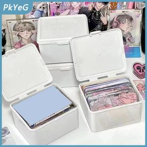 PkYeG Korean Transparent Storage Box Blind Box Card Photocard Storage Box Photo Card Organizer Classification Flip Box