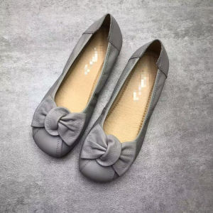 Free Shipping Cute And Fashionable Soft-Soled Flats For Women 2026 Autumn Collection Comfortable Shallow-Toe Leather Shoes Butterfly-Style Mom Shoes