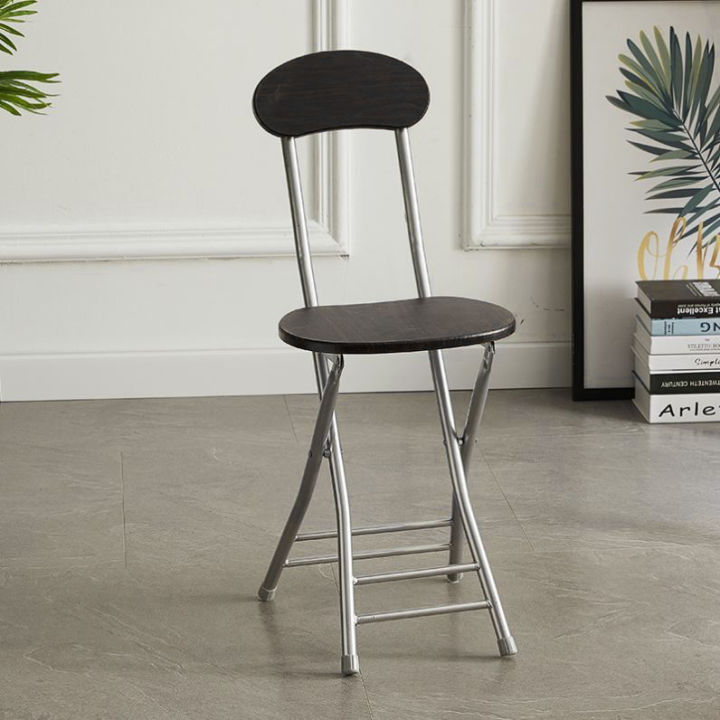 Foldable Nordic Chair With Back Rest Breakfast Kitchen Bar Stool ...