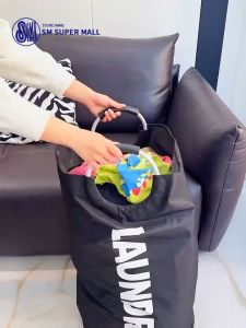 【SM Mall】Waterproof Oxford Laundry Basket Foldable Large Capacity Storage Hamper for Bathroom Bedroom Clothes Organizer with Handle Collapsible Space Saving Heavy Duty Portable for Home Dorm Travel