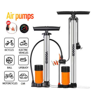 High Pressure Pompa Angin Portable Sepeda Motor Dan Mobil Tabung Meter Black / Pompa Angin