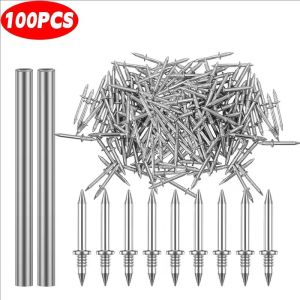 100/200pcs Double-Headed Wall Nails / Non-marking Invisible Metal  Expansion Nail / for Wooden Photo Frame / Thickened Skirting Thread Fixator Screws with Sleeve