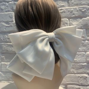 High Quality Bow Hairpin Women Popular Headwear Satin Fixed Hair Clip Large Retro Headdress Ponytail Clip Hair Accessories2026