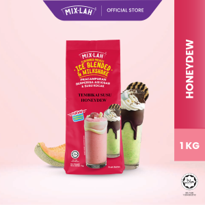 MIX-LAH Honeydew/ Tembikai Susu Ice blended Milkshake Powder 冰沙粉 Serbuk Air Balang 1kg pack (Halal)