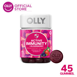 OLLY Active Immunity Gummy Supplements w/ Elderberry & Immunity Blend for Immune Support (EXP: 02/2027)
