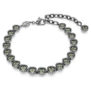 【Official Store】Swarovski (New) S925 Sterling Silver Imber Tennis bracelet Round cut Black crystal