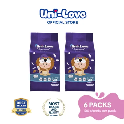 UniLove Slumbernight Baby Wipes - Daring Truth 300s (Special Package) Pack of 2 - 99% Water| Hypoallergenic | Alcohol Free | No harmful chemicals | with Aloe Vera | Safe & Gentle | FDA Approved