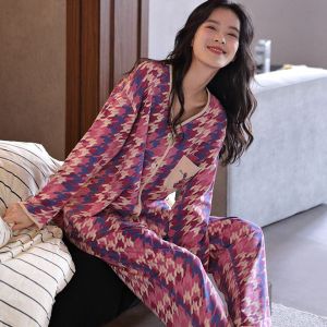 🫰🏻 Sweetie Store 🫰🏻 [ READY STOCK ] Women Pyjamas Long Sleeve & Long Pant Size M-3XL Nightwear