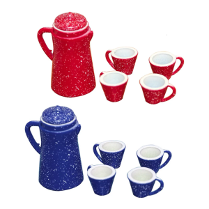 5Piece/Set Miniature Kettle And Cups For Dollhouses Decoration And Creative Dollhouses Landscaping Accessory
