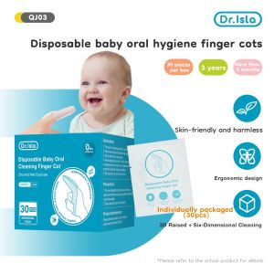 Dr.isla QJ03 Baby Tooth Cloth Scraper Newborn Toothbrush Oral Baby New Packaging 30PCS 0-3 Years old