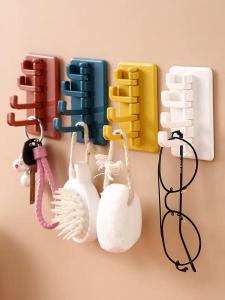 4in1 Mini Hook Sticker Wall Mount Self Adhesive Bathroom Toilet Kitchen No Drill PP Hook Decorate