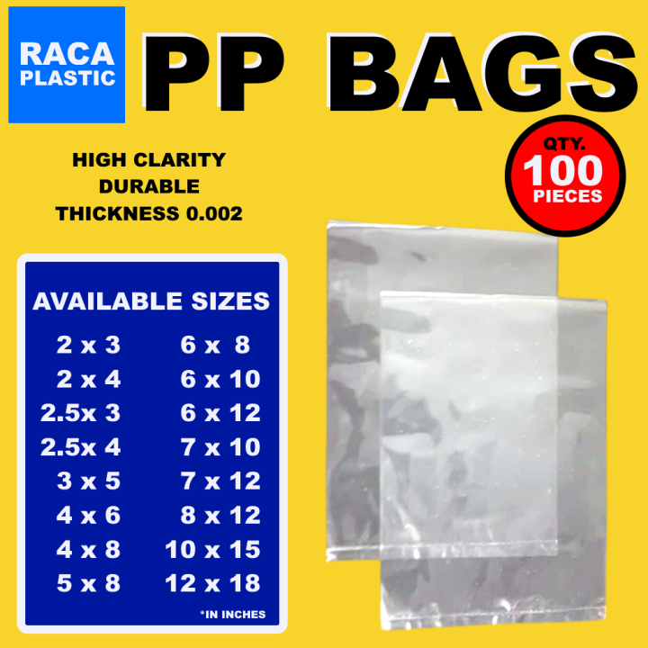 (Polypropylene) PP Plastic Bags for Product Repacking, etc. 100pcs ...