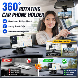 Car Mobile Phone Holder Rearview Mirror Navigation Bracket Universal Smartphone Stand Easy Clip Mount Adjustable Dashboard Phone Holder for Car Navigation
