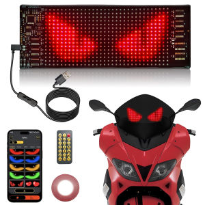 For Car Programmable Devil LED EyesScrolling Animated SignFlexible LED Scrolling Digital DisplaySmart APP Control Custom Text Pattern Animation LED Matrix Panel 5V USB Powered