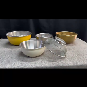 Stainless Steel Strainer Fine Mesh Colander with Mixing Bowl Set Kitchen Basket for Rinsing and Fruits Pastas