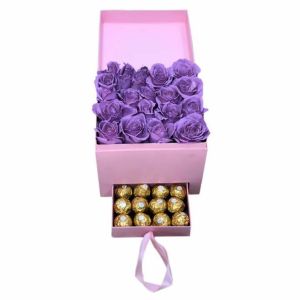 Roses and ferrero in a Gift Box