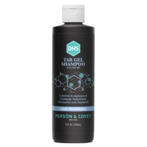 DHS Person & Covey T Gel Shampoo - Anti Dandruff Mildly Scented Psoriasis Shampoo - 8 Fl.Oz.- Refined Coal Tar Gel Formula Scalp Psoriasis Deep Cleansing Rich Lather