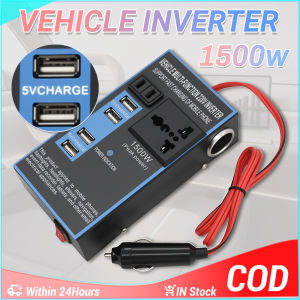 1500W Universal Socket Car Power Inverter 12V/24V to 220V Power Adapter Socket Plug Converter with 4 USB Port
