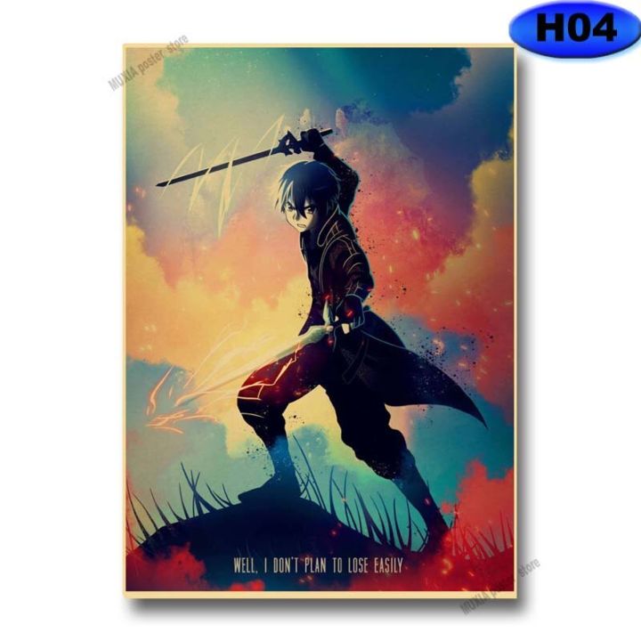 Classic Anime Character Posters Demon Slayer/Attack on Titan/Jujutsu Kaisen  Poster Kraft Paper Sticker Home Room Wall Art Decor 42x30cm