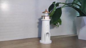Lighthouse Moon Projector Sensor Atmosphere Night Light with Remote Rechargeable Birthday Gift