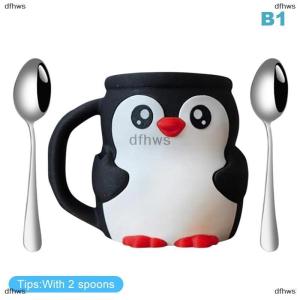 [COD] dfhws Cute Penguin Ice Cream Pint Holder 3D Printing Pebbles The Penguin Ice Cream Pint Containers With Antifreeze Handle Pepples Leak Proof Popsicle Cozy Beer Can Cup Sleeve