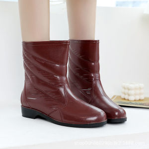 Ủng đi mưa người lớn QUA ĐÙI chống trơn trượt chống thấm đế cao su dày dặn ủng lội nước cày ruộng Ủng Nam Nữ làm nông nghiệp