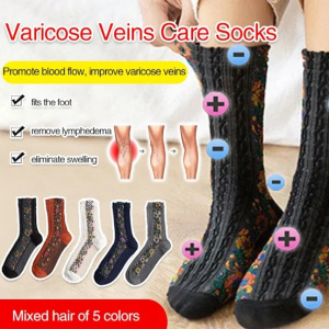 Womens Long Socks Ethnic Style Floral Crushed MidCalf Socks