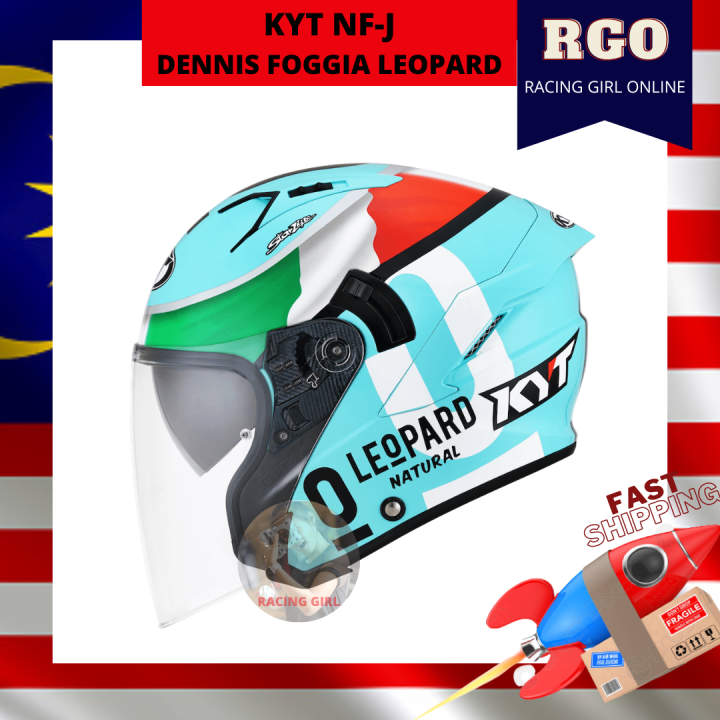 KYT NFJ DENNIS FOGGIA LEOPARD NF-J HELMET DOUBLE VISOR