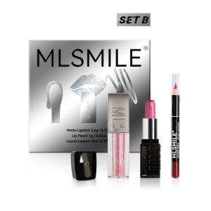 BEAUTYLADIES Pencil Sharpener Multi-Combination Lip Kit Easy To Color With Lip Liner Liquid Lip Glaze Moisturize Non-Stick Cup Fine Glitter Lipstick Women