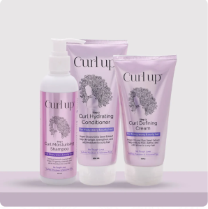 Curl Up Care Bundle with Curly Hair Shampoo 200ml Conditioner 200ml and Cream 150g