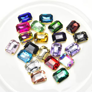 Professional 50pcs 8*10mm/10*14mm Glod Claw Shiny Crystal Sew On Rhinestone for Dress Shoes Crafts