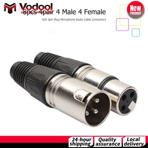 8pcs XLR 3-Pin Microphone Cable Connectors for Audio Equipment Studio and Live Performances