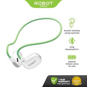 ROBOT Sport Headphone Open Air Conduction Titanium Bluetooth 5.3 Open Run 1 Original - Garansi 1 Tahun