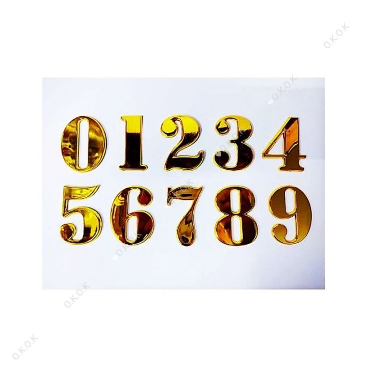 House Numbering/House Number Plate Gold Color/Door Number/Alphabet ...