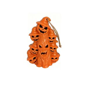OEUVR LED Light Pumpkin Broom Lights Light-emitting Plastic Pumpkin Candle Light Electronic Candle with Hanging Rope Halloween Pumpkin Lamp Party
