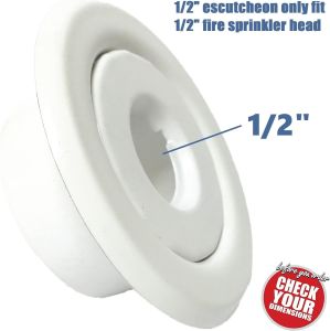 Happy Tree (12 Pack) 1/2" IPS Fire Sprinkler Head Escutcheon Plate 3/4" Adjustment Range Recessed Two Piece Rosette Cover Trim Ring White Fire Sprinkler Covers for Ceiling