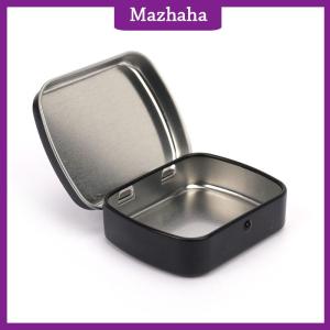 Mazhaha Survival Kit Small Empty Metal Black Flip Storage Box Case For Key Candy