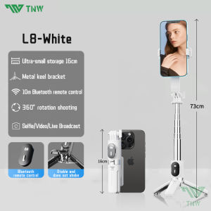 TNW L8 Mini Selfie Stick 3 in 1 Tripod Wireless Bluetooth Foldable Monopods With Fill Light For Outdoor Travel Live