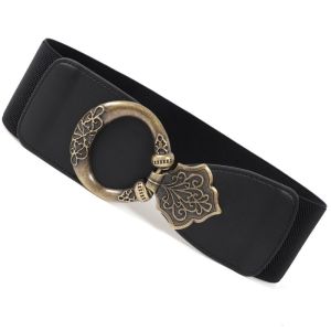 COUPLECOL Co giãn Dây đai thắt lưng co giãn. Khóa khắc Rộng Dây thắt lưng kiểu Bohemian. Cổ điển Có kết cấu Dây đai trang trí Phụ nữ