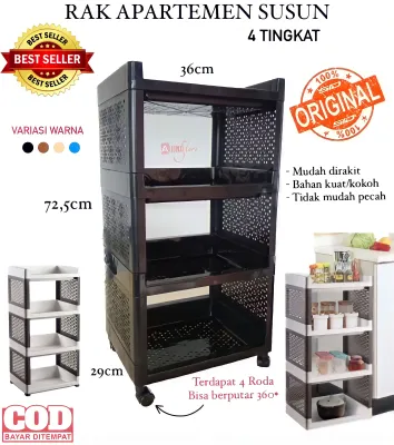 ( BISA COD ) PROMO RAK YOYO 4 SUSUN / RAK APARTEMEN SUSUN 4 TINGKAT / RAK PENYIMPANAN SERBAGUNA / RAK SUSUN / LEMARI PAKAIAN / TEMPAT BUMBU / KOTAK PENYIMPANAN / LEMARI SUSUN / RAK PENYIMPANAN SUSUN DAPUR DAN AKSESORIS / RAK SERBAGUNA