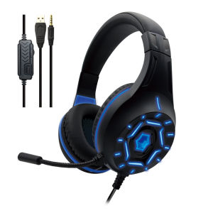 หูฟังคอมพิวเตอร์แบบมีสายติดศีรษะ สำหรับเล่นเกมส์ คอมพิวเตอร์ตั้งโต๊ะ แล็ปท็อป ควบคุมแบบมีสาย หูฟังอีสปอร์ต KOMC โรงงานขายส่ง