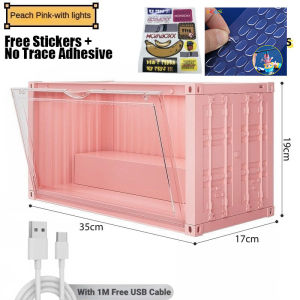 Acrylic Display Box Popmart Display Box Stackable Dustproof with Light Magnetic Container Design Transparent Storage Box Lego Toy Storage Box Organizer