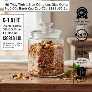 Hũ Thủy Tinh 650ml Nắp Kín Đựng Gia Vị Thực Phẩm - Lọ Thủy Tinh Vân Lưới Sang Trọng Trang Trí Nhà Bếp