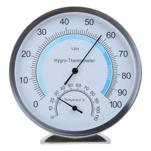 Nhiệt kế bằng thép không gỉ độ ẩm trong nhà phòng đồng hồ đo nhiệt độ độ ẩm máy đo cảm biến 5 "mét