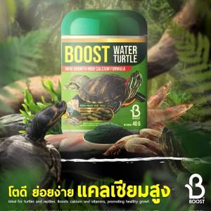 อาหารเต่า Boost Water Turtle อาหารเต่าญี่ปุ่น 40 กรัม บูสท์อาหารเต่าน้ำ แคลเซียมสูง โปรตีนจากกุ้ง