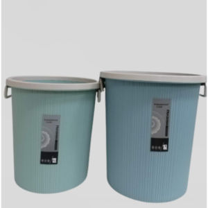 Simple Household Pressure Ring Trash Can Round Plastic Trash Can For Office Kitchen And Bathroom Basurahan Recycle Bin