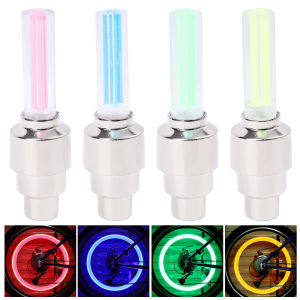 2/4pcs Neon Bike Spoke Light Road Bicycle MTB Motorcycle Car Tire Nozzle Valve Caps Lamp Waterproof Bike LED Lights Cycling Accessories